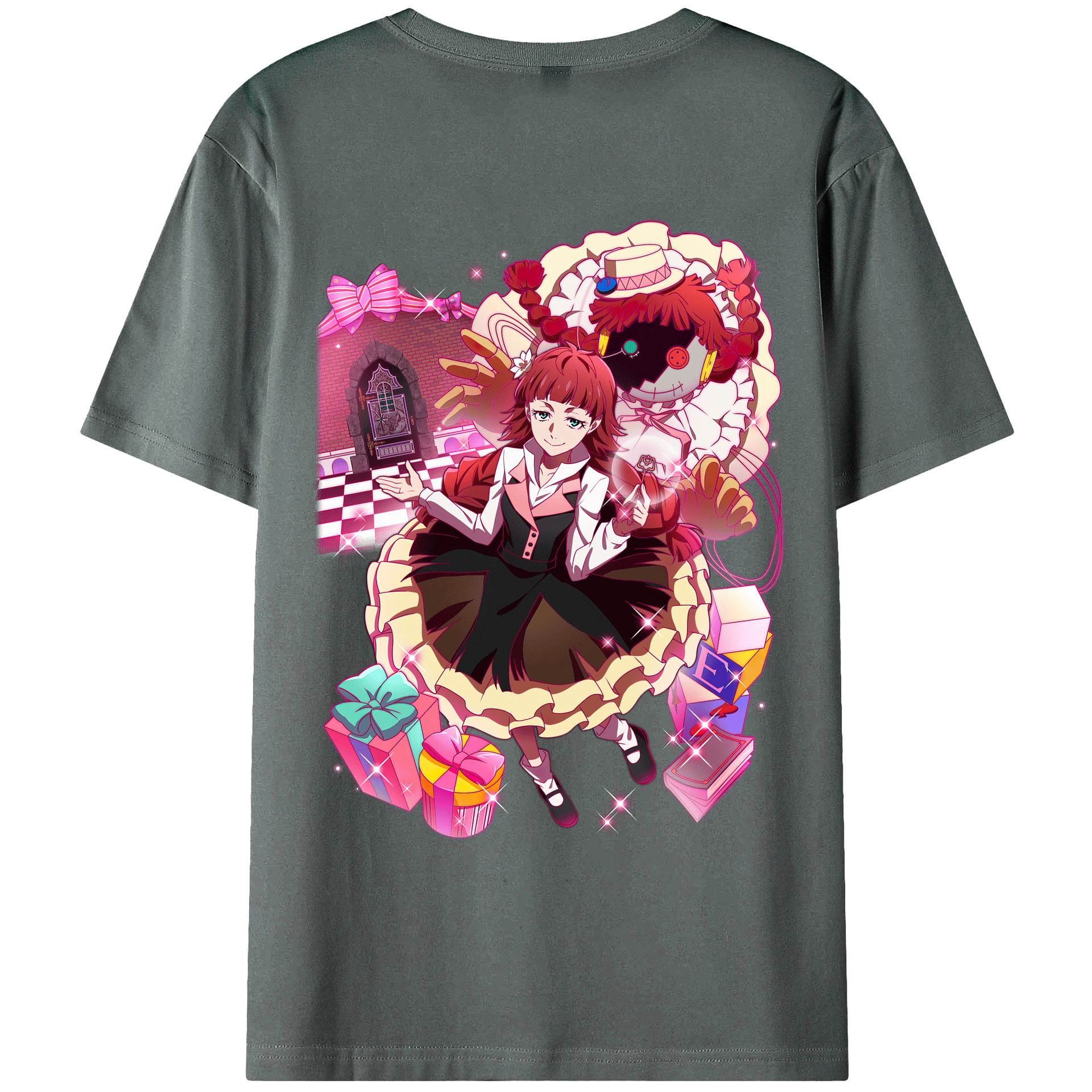 （画像用） 文豪ストレイドッグス Bungo Stray Dogs 綿100％ メンズ半袖Tシャツ（バックプリント） 通気性